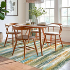 Lansny Modern Abstract 6x9 Machine Washable Living Room Rug Non-Slip Soft - Image 2