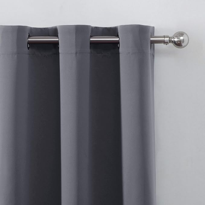 LEMOMO Grey Thermal Blackout Curtains/52 x 108 Inch/Set of 2 Panels Room - Image 7