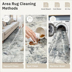 Abstract Rug 8x10 Large Living Room Rugs Neutral Modern Washable Area Rugs - Image 9