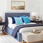 Topfinel Blue Throw Pillow Covers 18x18 Inch Set of 4, Soft Accent Corduroy - Image 8