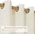 LAMIT Natural Linen Curtains for Living Room 2 Panels Set, 80 Inch Faux Linen - Image 3