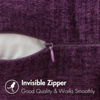 MIULEE Pack of 2 Couch Throw Pillow Covers 12x20 Inch Soft Plum Purple Chenille - Image 3