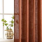MIULEE Burnt Orange Linen Curtains 84 Inch Length - Image 5