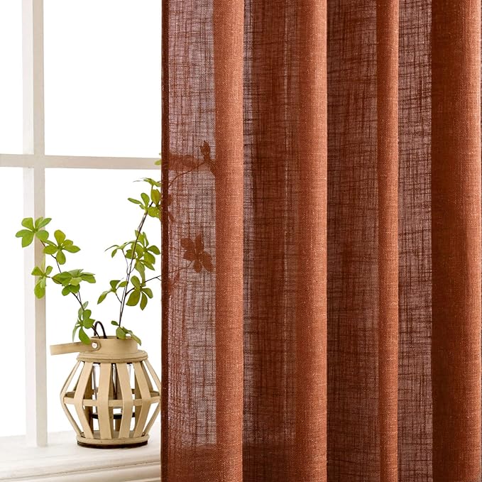 MIULEE Burnt Orange Curtains 72 Inch Length - Image 5