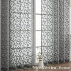 Chyhomenyc Charcoal Grey Sheer Curtains 96 Inch Length 2 Panels Set, Light - Image 9