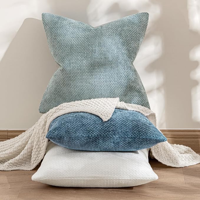 MIULEE Pack of 2 Couch Throw Pillow Covers 18x18 Inch Coastal Blue Modern Boho - Image 4