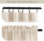 RYB HOME Cafe Curtains 24 inches Length, Linen Sheer Short Curtains - Image 5