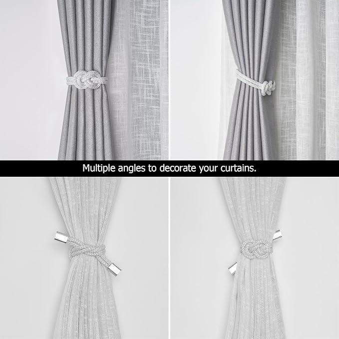 NICEEC 2 Pack Mini Magnetic Curtain Tiebacks Nordic Simple Style Drape Tie - Image 6