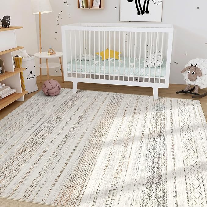 Nakagishi 10x12 Area Rug Living Room: Washable Boho Large Neutral Modern Soft - Image 8