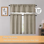 OWENIE Brown Valances for Windows 1 Pcs, Light Filtering Textured Farmhouse - Image 6