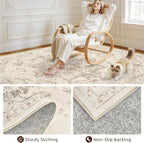 5x7 Area Rugs for Living Room: Vintage Boho Neutral Washable Rug Indoor Soft - Image 4