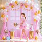 Pink Sheer Backdrop Curtains for Girls Baby Shower Gender Reveal Birthday Party - Image 5