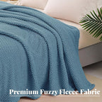 Whale Flotilla Twin Size Fuzzy Fleece Blanket, Fluffy Warm Soft Jacquard Bed - Image 5