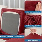 Couch Cover Stretch Velvet Sofa Cushion Cover 1-Piece - Image 6