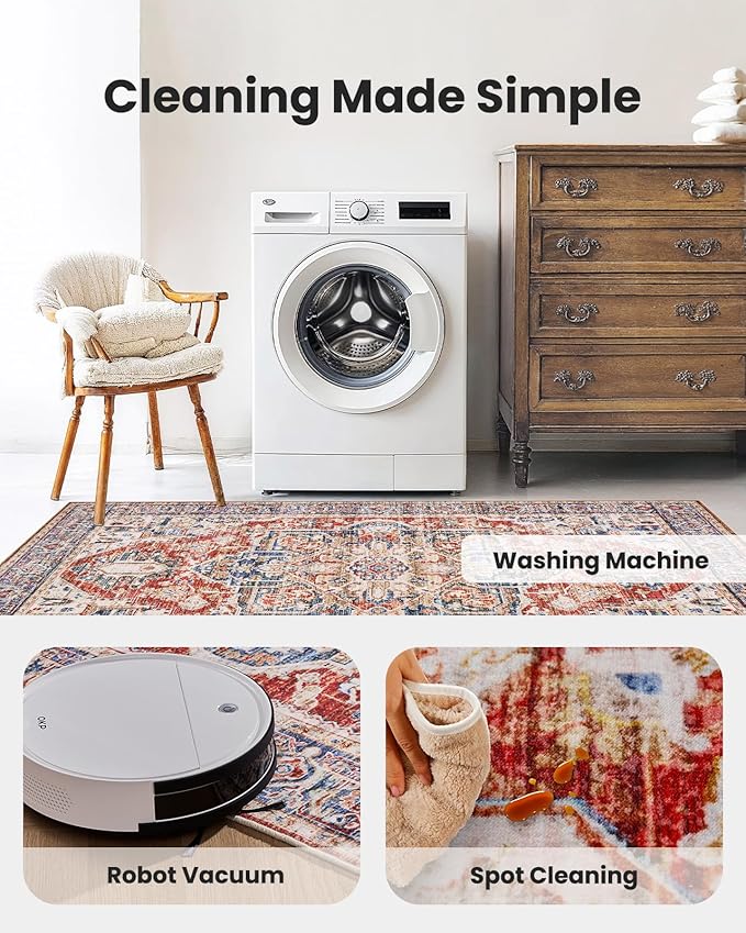 AMADA HOMEFURNISHING 2x6 Washable Runner Rug, Low-Profile Kitchen Rugs - Image 5