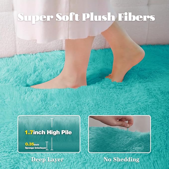 5x8 Area Rug for Living Room: Fluffy Shag Soft Washable Rugs Fuzzy Plush Indoor - Image 3