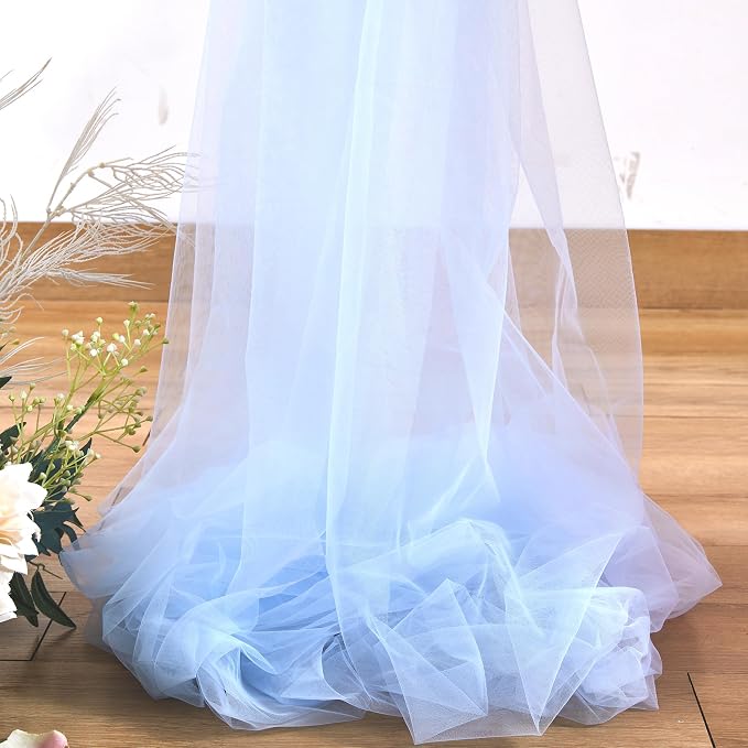 Baby Blue Sheer Backdrop Curtains - Image 7