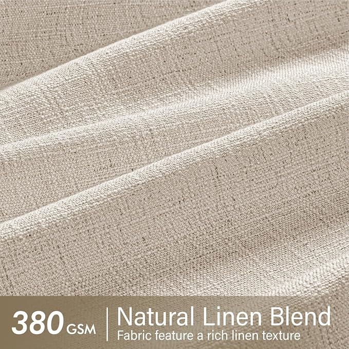 MIULEE Pinch Pleated Thick Linen Curtains 84 Inches Long 2 Panels - Image 4