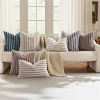 decorUhome Summer Cozy Faux Fur Throw Pillow Covers 20x20 Set of 2 Decorative - Image 5