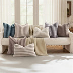 decorUhome Summer Cozy Faux Fur Throw Pillow Covers 24x24 Set of 2 Decorative - Image 5