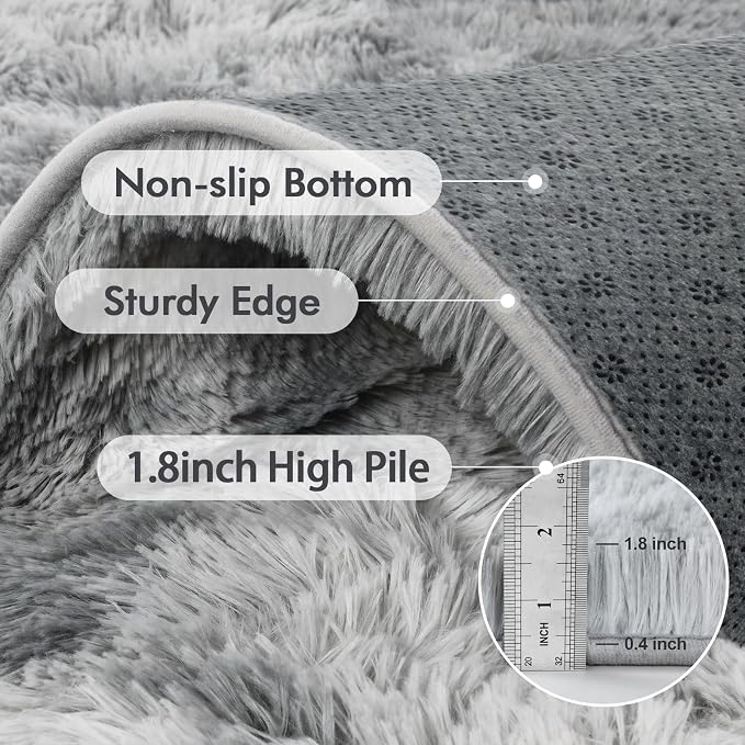 9x12 Ft Extra Large Shag Rugs for Living Room, Tie Dyed Ultra Soft Fluffy Furry - Image 5