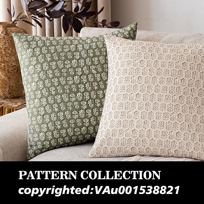 Foindtower Set of 2 Decorative Neutral Floral Print Throw Pillow Covers Vintage - Image 4