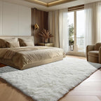 ONASAR Cream White Rugs for Living Room Bedroom, 5x8 Fluffy Bedside Area Rug - Image 5