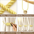 Hion Magnetic Curtain Tiebacks Golden 6 Pack, Curtain Tiebacks Buckles - Image 3