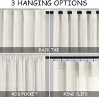 Nanspring Cream Cafe Curtains 54 Inch Length - Image 3