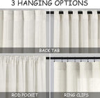 Cream Linen Curtains 125 Inches Long - Image 2