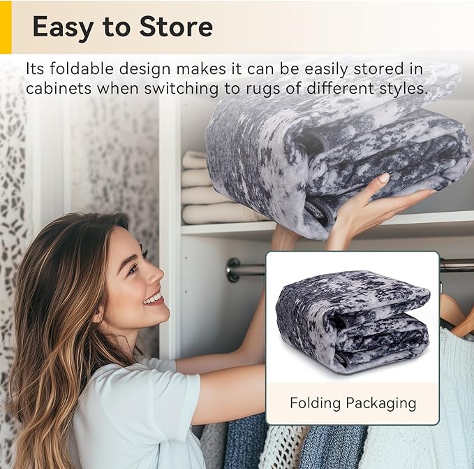 Washable Area Rugs 4ft Non-Slip Modern Abstract Soft - Image 5