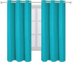 LEMOMO Turquoise/Teal Blackout Curtains/38 x 54 Inch/Set of Two Panels Grommet - Image 2