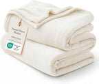 Bedsure Fleece Blankets King Size Cream by BEDSURE