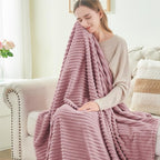BEDELITE Fleece Throw Blanket for Couch – 3D Ribbed Jacquard Soft and Warm - Image 4