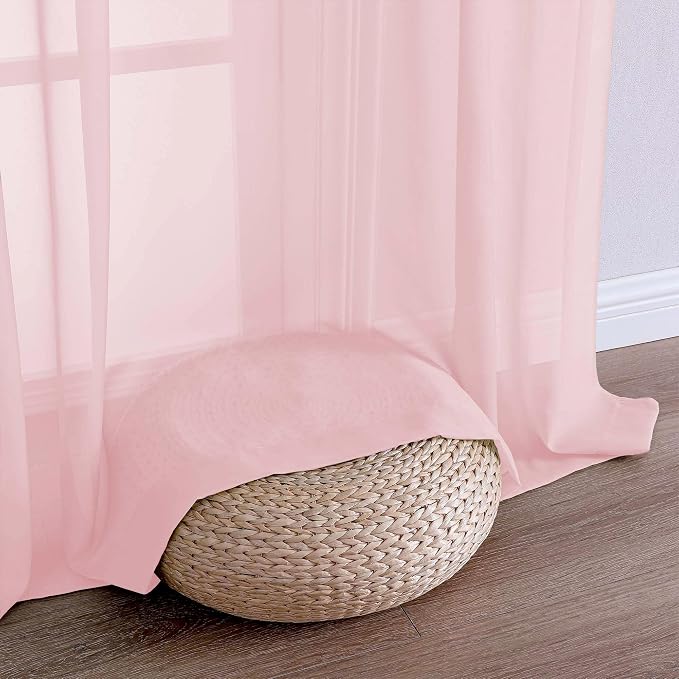 OVZME Blush Pink Bedroom Curtains 2 Panel Sets 90 Inch Length, 59 Inch Extra - Image 6