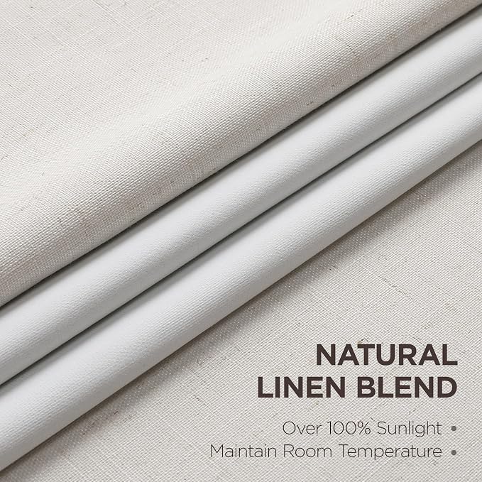 Joydeco Pinch Pleated Linen Curtains Darkening Drapes - Image 2