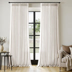 MIULEE 102 Inches Long Pinch Pleated Thick Linen Curtains 2 Panels by MIULEE