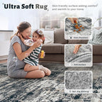 9x12 Area Rug for Living Room, Washable Modern Abstract Large Area Rug Neutral - Image 4