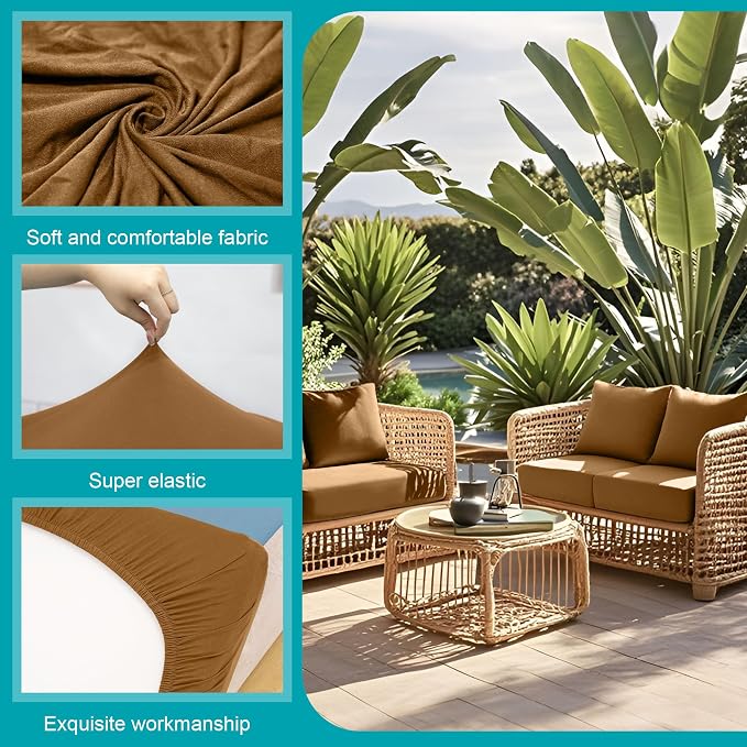14Pcs Stretch Patio Cushion Covers, Outdoor Couch Covers Replacement, Outdoor - Image 3