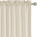 RYB HOME Short Kitchen Valances Thick Faux Linen Blended 2 Panels, Privacy - Image 2