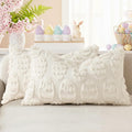decorUhome Easter Cream White Egg Pillow Covers 12x20 Inch Set of 2, Soft Plush by decorUhome