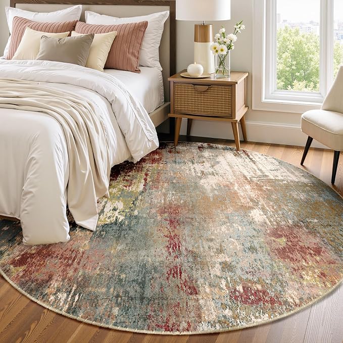 Washable Area Rugs 8ft Non-Slip Modern Abstract Soft - Image 3