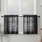 Simplebrand Sheer Black Kitchen Curtains 24 Inch Length Tier Curtains 2 Panels by Simplebrand
