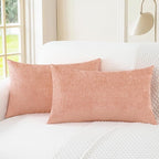 CaliTime Throw Pillow Covers Decorative 12 X 20 Inches Pack of 2 Cozy Chenille by CaliTime