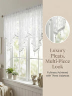 Molaxhome Swag Curtain 51 inch Length Rod Pocket Scalloped Curtain Valance - Image 4