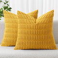MIULEE Pack of 2 Corduroy Decorative Euro Sham Throw Pillow Covers 26x26 Inch by MIULEE