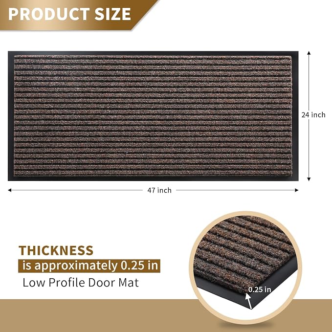 Yimobra Front Door Mat Outdoor Indoor Entrance, 100% Waterproof All-Season All - Image 2