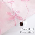 HOMEIDEAS Pink Sheer Curtains 52 X 96 Inches Length 2 Panels Embroidered Vine - Image 2