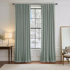PONY DANCE Sage Green Blackout Curtains 96 inch Long, Room Darkening Curtains by PONYDANCE