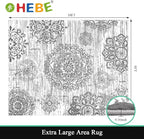 HEBE Washable Area Rug 8'x10' Non Slip Soft Distressed Medallion Bedroom & - Image 2